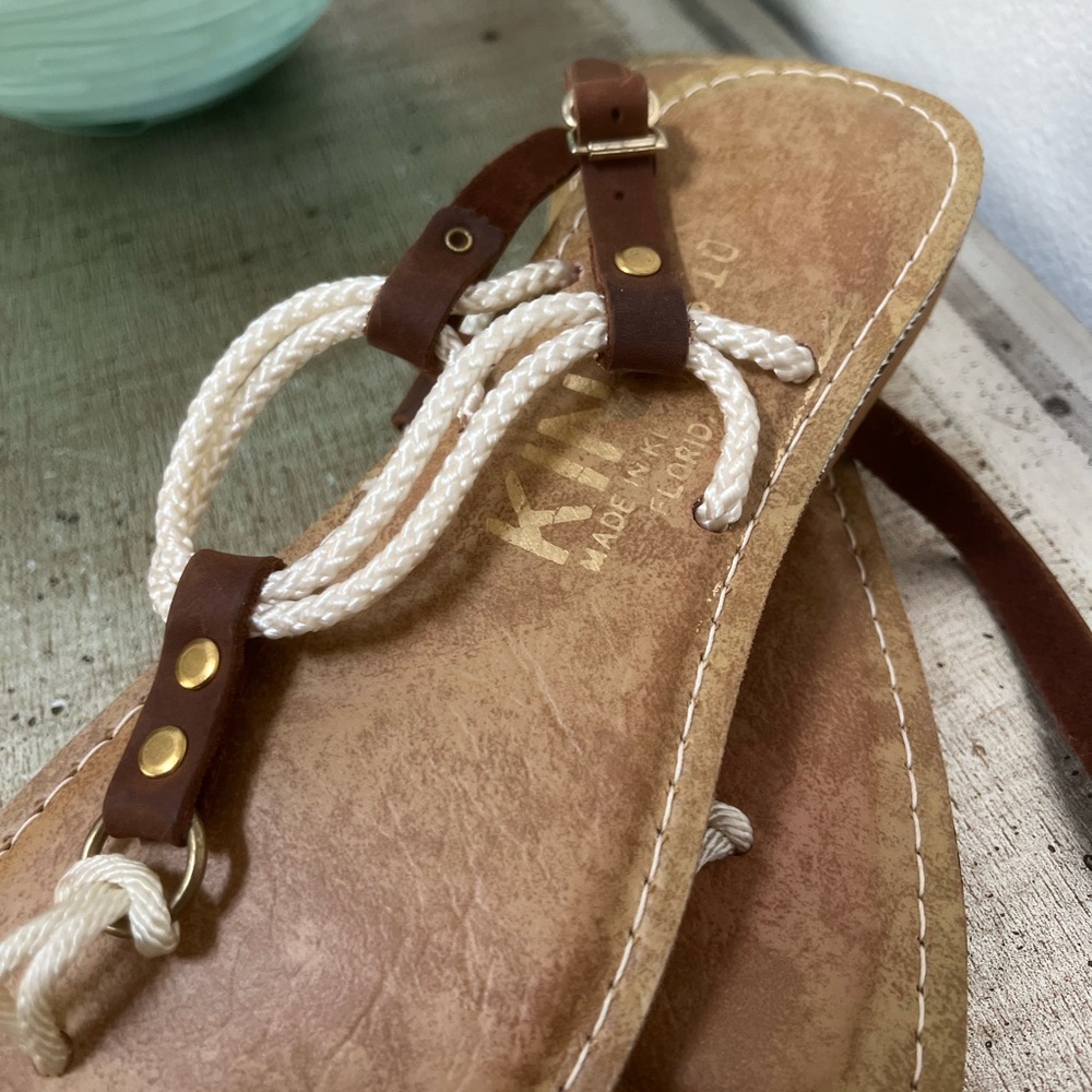 Original KINO Brown Leather Sandals Handmade